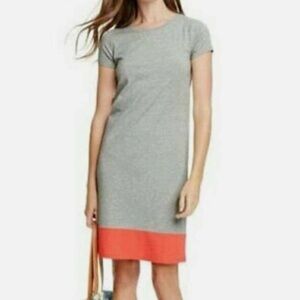 Boden Gray Dress with Coral Trim